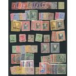 BAHAMAS on hagner sheet with QV Chalons 1d (2), 6d (2) M or unused, 1d, 4d (4), 6d (3) U. 1884 5s M,