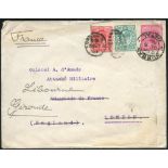 1903 envelope addressed to 'Colonel d'Amada, Attache Militaire, Ambassador Francaise, London'