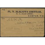 1913-later, 10c KGV reg envelopes with mixed reign frankings, 4c & 8c, KEVII vals, 1919 Burma (