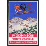 1936 The Summer Olympics Berlin, the full set on a 2rm promotional sheet with the Olympic Stadium