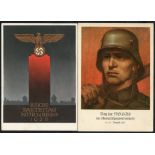 1936-41 Nazi Propaganda cards, 1936 Nurnberg rally card, publ. Franz Eher, used with Rally slogan