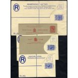 1939 KGVI 4d registered envelope size H, unused some minor tones on reverse. 1960 QEII postal