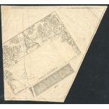 1840 One penny Envelope ex Printers Waste portion of Printed Design from A166 with pre-printing