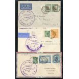 1930-49 range first flight cacheted covers (5) incl. P.A.A 1930 Kingston - Miami, another but onto