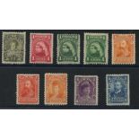 1897-1918 set incl. extra 1c shade, fine M, SG.83/90. (9) Cat. £156 Symbol:  J