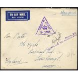 1939-later insured, reg & censored cover to India, 15c Selangor envelope, reg Kuala Lumpur, added