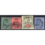 O.W OFFICIAL 1902-03 ½d, 1d, 2d & 2½d each VFU example, the 2d being tied to a small piece, SG.O36/