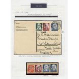 1935 Musicians Anniversary set on card posted Markersdorf to Hull, Yorkshire, the 25pf has the