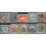 1928 Anniversary set, VFU, (the 18pi & 45pi have slight thins), SG.123/132. (10) Cat. £400