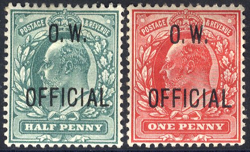 O.W OFFICIAL 1902-03 ½d & 1d, fresh M examples, SG.O36/7. (2) Cat. £1100 Symbol:  J