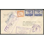1930-46 first flight covers (10) incl. 1930 Jan 1st PAA San Salvador-Miami cacheted cover on to