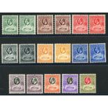 1928 KGV Defin set & some shade variations on vals to 6d, SG.103/112. Cat.£115 Symbol:  J