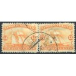 1865 13c orange-yellow, VFU with St. Johns c.d.s, odd short perf, SG.29. (2) Cat. £260+ Symbol:  C