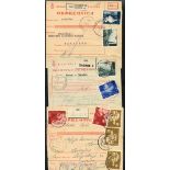 1942-44 group of multi franked packetkartes showing a wide range of issues incl. Postage Dues +