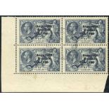 1935 (Mar-July) 10s indigo, a lower left corner marginal block of four with central c.d.s, one