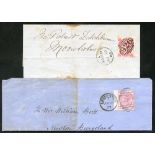 1865-77 Notice of Objection - two printed notices (both folds/toning) sent at the special 3d rate