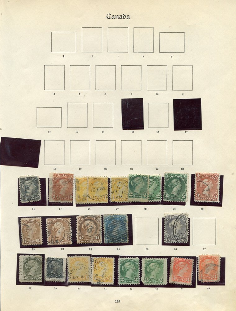 CANADA collection on Imperial leaves & hagner page. 1859 1c (2), 5c (7), range of Large Heads to 15c