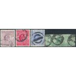 1902 DLR 2/6d to £1 High Value set, good to FU (£1 cancelled Lombard St c.d.s's), from SG.260/