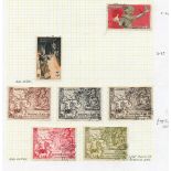 1951-68 VFU collection on leaves incl. 1954 Golden Jubilee 2p, 1956 2500th Anniv of Buddhist Era