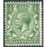 1912 ½d deep blue myrtle green, UM, Spec.N14(15), RPS Cert. 2005 - photocopy showing a control block