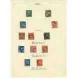 Valuable collection in leaves with 1852 4d brownish-red, 1855-58 ½d (2) & 1d (2), 1858 6d (2) &