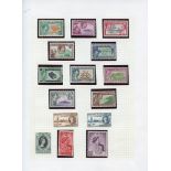 Collection on leaves with 1940-51 to 2/6d UM, 1948 Silver Wedding UM, 1949 UPU, 1957 to 2/6d M, 1964