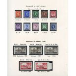 1952-60 UM collection on leaves, 1952 Wilding set, 1955-60 Castles 2r Type I, II & III, 5s Type