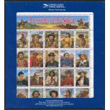 1994 Legends of the West recalled sheet in original folder with normal sheet for comparison, Scott