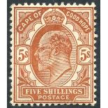 1902-04 5s orange brown M, SG.78. (1) Cat. £160 Symbol:  J
