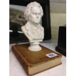 A small Bisque china bust of Beethoven t
