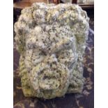 Geoffrey Teychenne: A large carved stone monolithic head modelled as a Male Face with open mouth