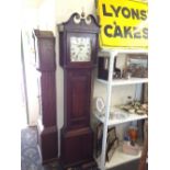 An early 19th century Yorkshire oak cased longcase clock with painted dial, inscribed Oclee,