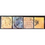 Wurttemberg 1869-73 4 stamps used. Min. Cat. £393.