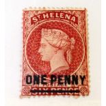 St. Helena 1868, SG27 mint (Type B), Cat. £120.