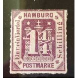 Hamburg 1866 SG44 mounted mint. Cat. £65.