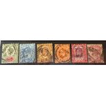 A Victorian 1880 2d stamp together with five Edwardian 1902-1910. Cat. £220.