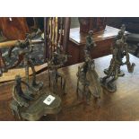 A late 20th century set of seven American brass figures modelled as Musicians.