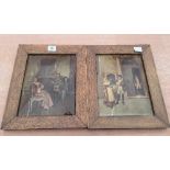 A pair of oak framed Crystoleums depicting military scenes.