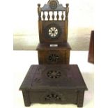 A French oak apprentice piece child's chair by Redon together with a small oak box.