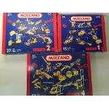 Three Meccano (France) Construction Sets: #1; #2; #4. All appear complete (unchecked) and boxed.
