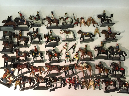 Quantity of DeAgostini metal mounted figures: 48 x horse; 1 x camel; 59 x riders.