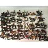 Quantity of DeAgostini metal mounted figures: 48 x horse; 1 x camel; 59 x riders.