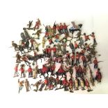 Quantity of Britains and other lead figures, includes Johillco Knights,