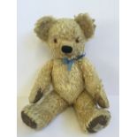 Chad Valley (England) Teddy Bear, gold plush, leather pads, stitched nose and mouth,