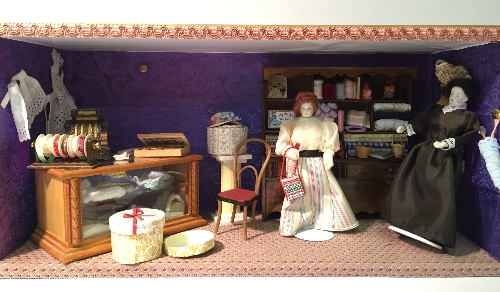 Miniature Doll Diorama 'Granny's Room', featuring an illuminated room with fireplace, furniture - Image 2 of 2