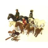 Eight Edith Reynolds (England) Animal Series Horses and three Riders (one of unknown manufacture