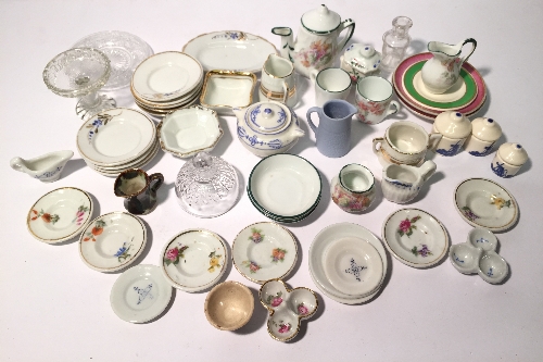 Quantity of doll's house china and glassware,