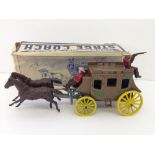 Morestone (England) 'Wells Fargo' Stage Coach: metal bronze coloured coach with green detailing,