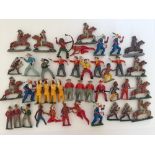 Johillco and other Cowboy and Indian figures, includes Red Indian with bow and arrow,