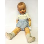 Armand Marseille (Germany) Doll: bisque head impressed 'AM Germany 518/7K', with sleeping blue eyes,